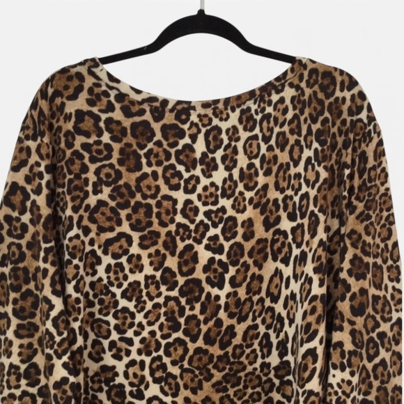 RUBY RD 3/4 Sleeve Cheetah Print Handkerchief Sharkbite Tunic Top 3X - Picture 9 of 13